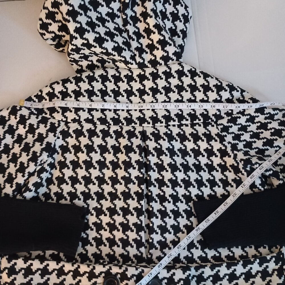Therapy Houndstooth Swing Jacket Black & White Audrey Hepburn Style Women’s M - Picture 10 of 15
